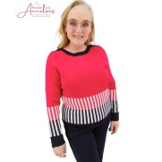 Z Micha Pullover colorblock Red Navy Ecru